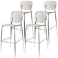 Taburete de mostrador con base plateada moderno, reposapiés acrílico rectangular, taburete de altura