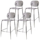 Taburete de mostrador con base plateada moderno, reposapiés acrílico rectangular, taburete de altura
