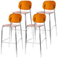 Taburete de mostrador con base plateada moderno, reposapiés acrílico rectangular, taburete de altura