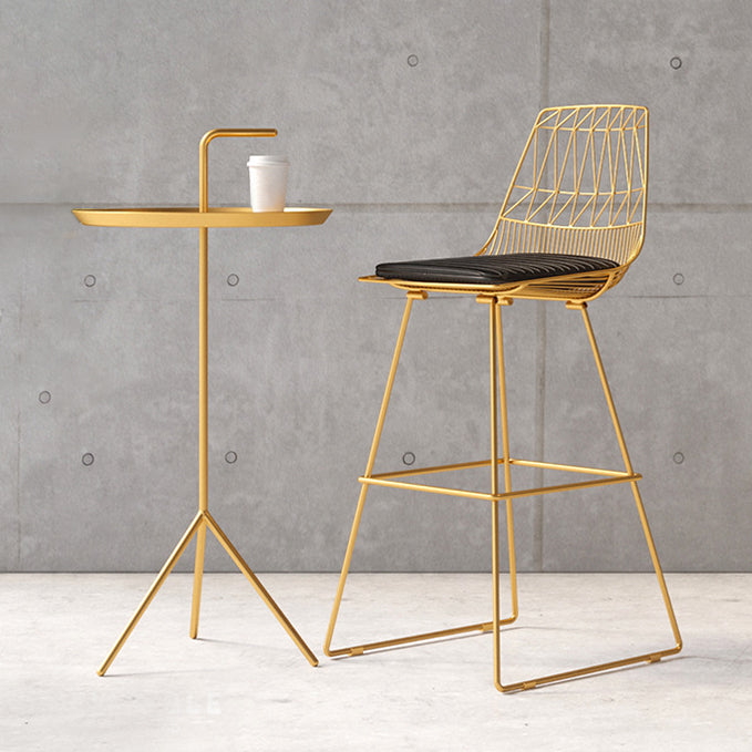 Glam Iron Polstered Bar Stool Armless Rückenlehne für Bristol gepolstert