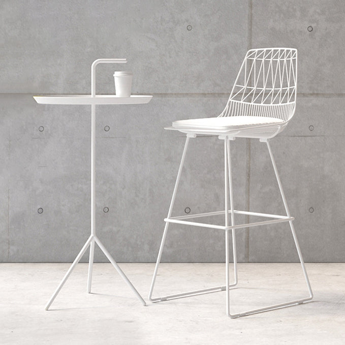 Glam Iron Polstered Bar Stool Armless Rückenlehne für Bristol gepolstert