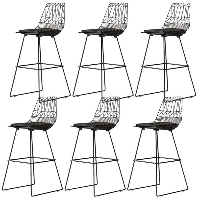 Glam Iron Polstered Bar Stool Armless Rückenlehne für Bristol gepolstert
