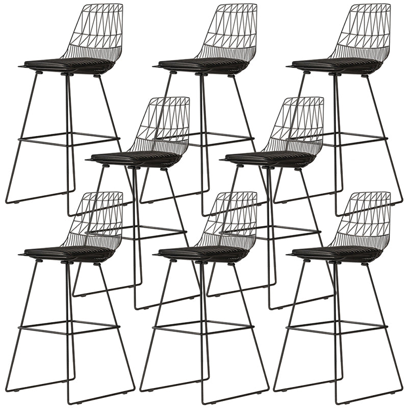 Glam Iron Polstered Bar Stool Armless Rückenlehne für Bristol gepolstert