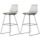 Glam Iron Polstered Bar Stool Armless Rückenlehne für Bristol gepolstert