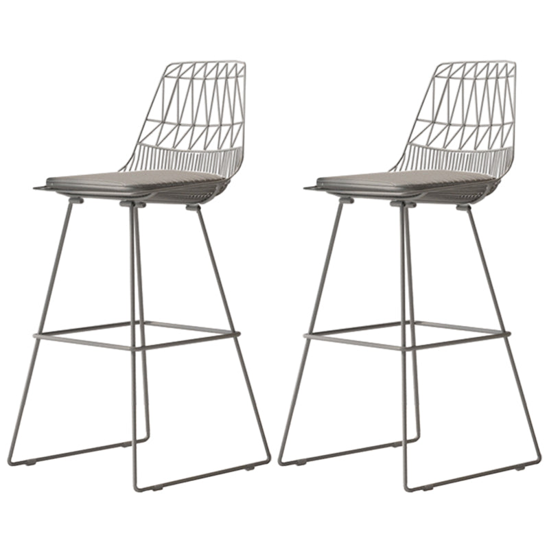 Glam Iron Polstered Bar Stool Armless Rückenlehne für Bristol gepolstert