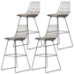 Glam Iron Upholstered Bar Stool Armless Backrest Stool for Bristol