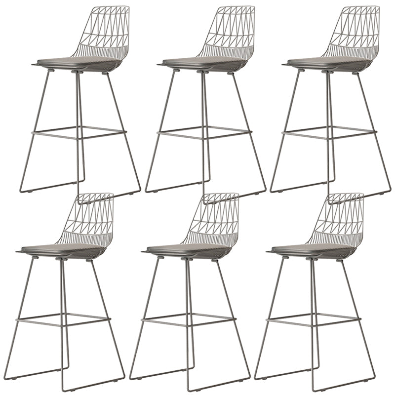 Glam Iron Polstered Bar Stool Armless Rückenlehne für Bristol gepolstert