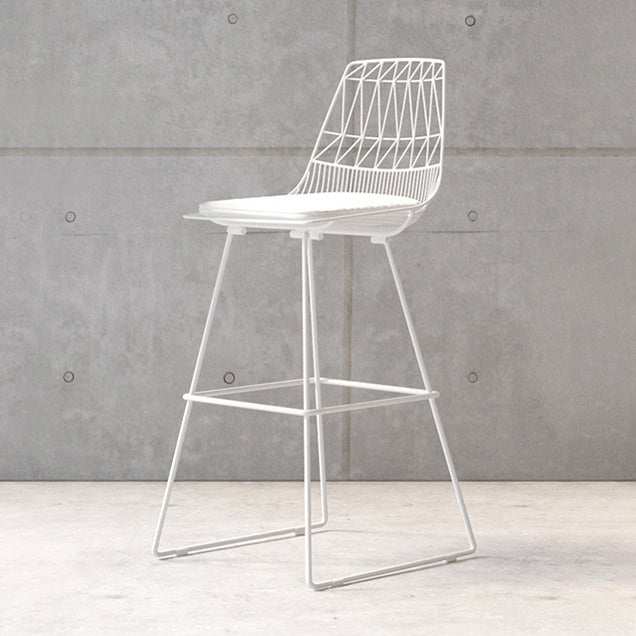 Glam Iron Polstered Bar Stool Armless Rückenlehne für Bristol gepolstert