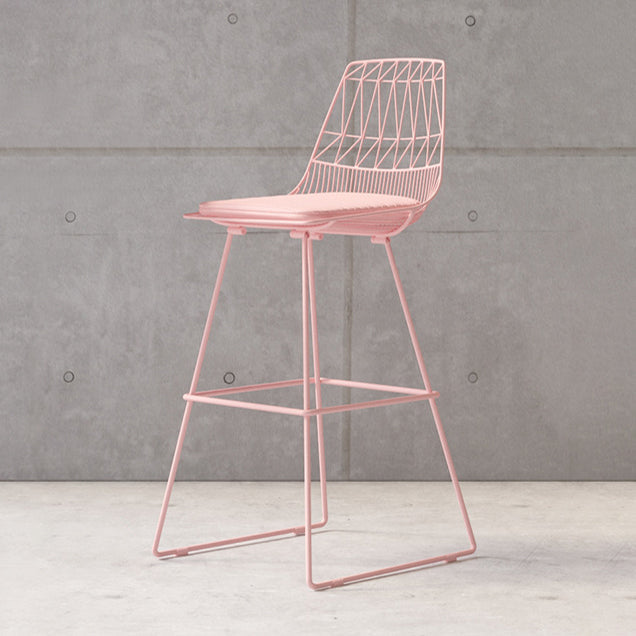 Glam Iron Polstered Bar Stool Armless Rückenlehne für Bristol gepolstert
