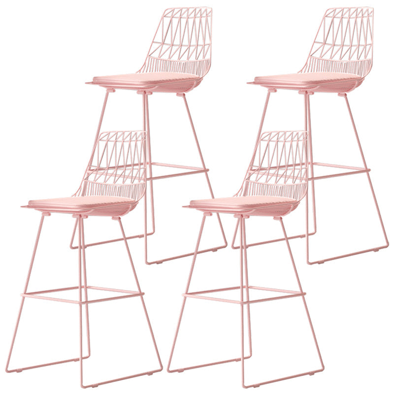 Glam Iron Polstered Bar Stool Armless Rückenlehne für Bristol gepolstert