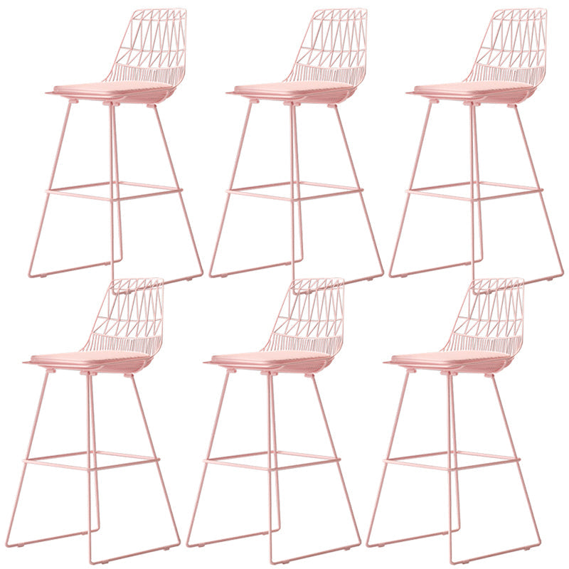 Glam Iron Polstered Bar Stool Armless Rückenlehne für Bristol gepolstert