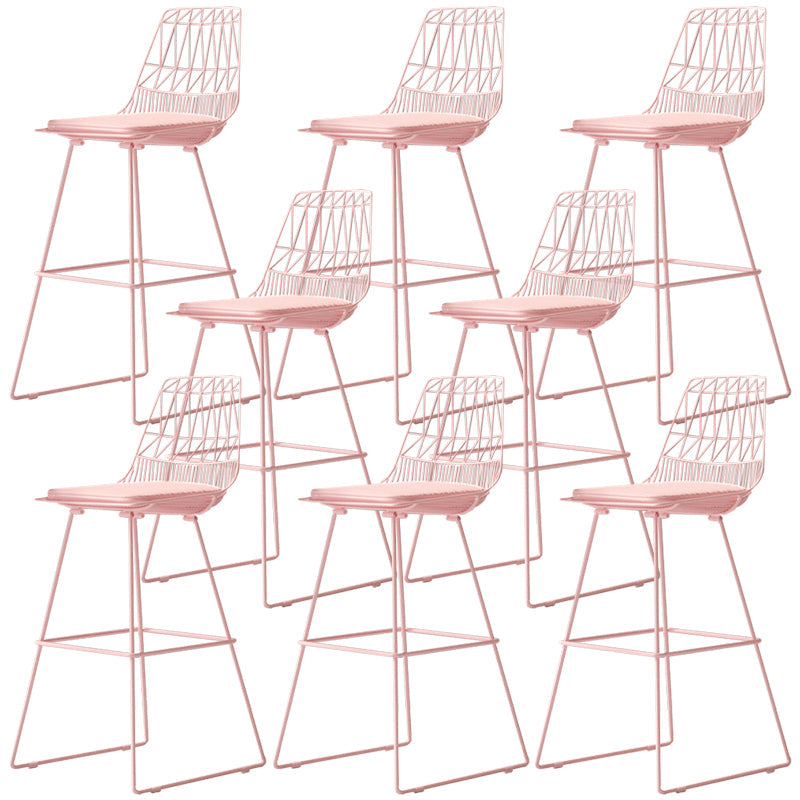 Glam Iron Polstered Bar Stool Armless Rückenlehne für Bristol gepolstert