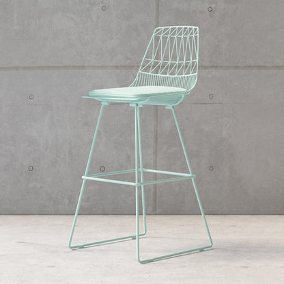 Glam Iron Polstered Bar Stool Armless Rückenlehne für Bristol gepolstert
