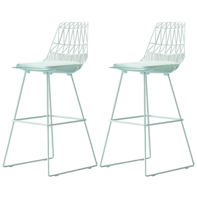 Glam Iron Polstered Bar Stool Armless Rückenlehne für Bristol gepolstert