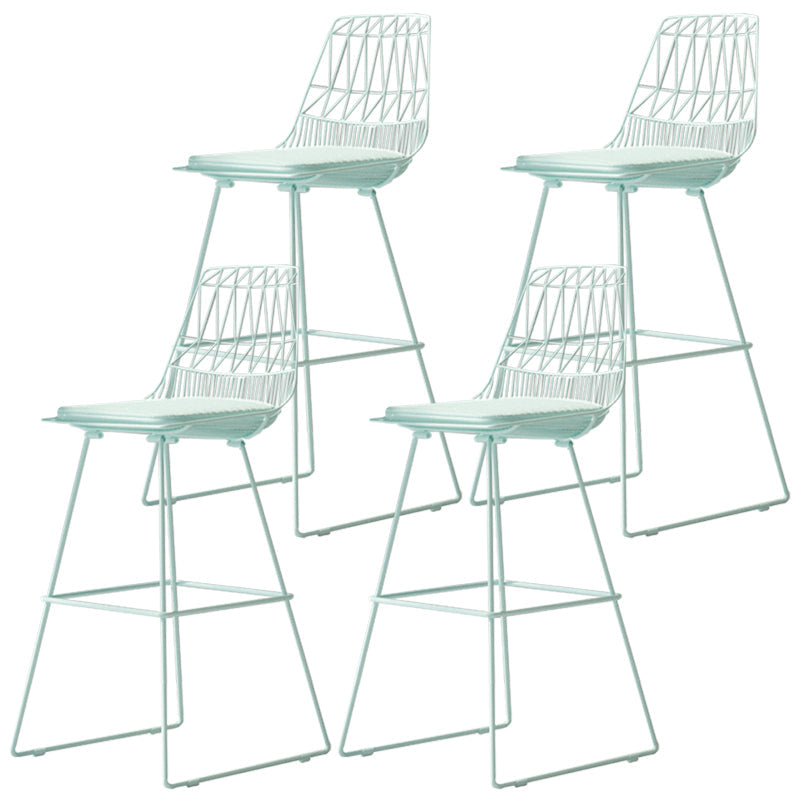 Glam Iron Polstered Bar Stool Armless Rückenlehne für Bristol gepolstert