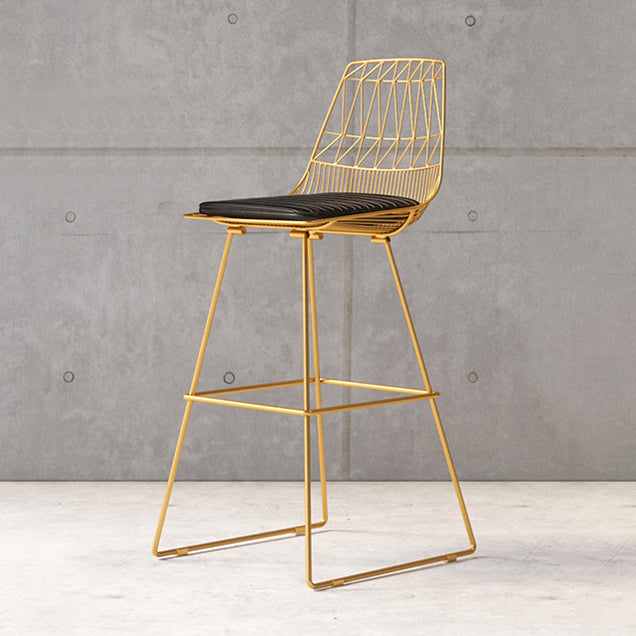 Glam Iron Polstered Bar Stool Armless Rückenlehne für Bristol gepolstert