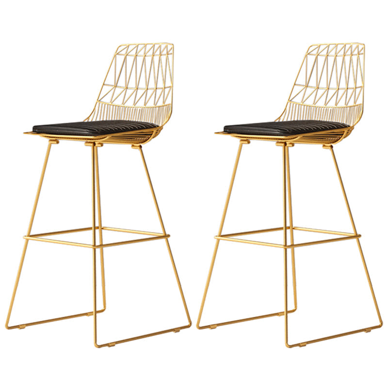 Glam Iron Polstered Bar Stool Armless Rückenlehne für Bristol gepolstert