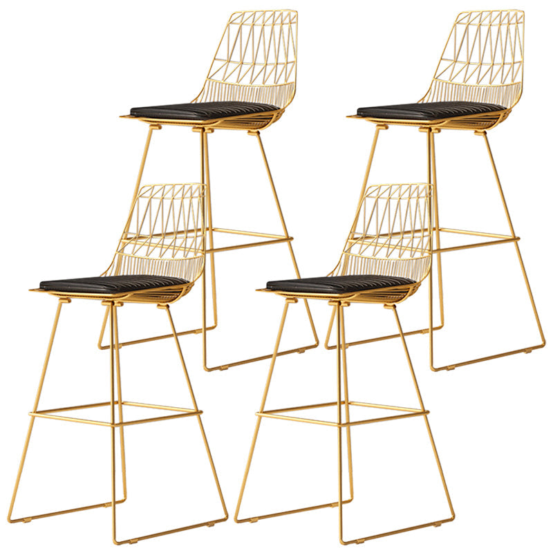 Glam Iron Polstered Bar Stool Armless Rückenlehne für Bristol gepolstert