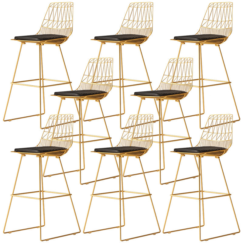 Glam Iron Polstered Bar Stool Armless Rückenlehne für Bristol gepolstert
