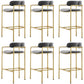 Glam Counter Height Stool Armed Upholstered Bar Stools with Metal Base Grey 6 Piece Set Clearhalo 'Bar Furniture' 'Bar Stools' 'bar_stools' 'furn' 'furn_bar_stools' 'Furniture' 'Kitchen & Dining Furniture' 5490647