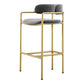 Glam Counter Height Stool Armed Upholstered Bar Stools with Metal Base Clearhalo 'Bar Furniture' 'Bar Stools' 'bar_stools' 'furn' 'furn_bar_stools' 'Furniture' 'Kitchen & Dining Furniture' 5490651