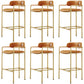 Glam Counter Height Stool Armed Upholstered Bar Stools with Metal Base Orange 6 Piece Set Clearhalo 'Bar Furniture' 'Bar Stools' 'bar_stools' 'furn' 'furn_bar_stools' 'Furniture' 'Kitchen & Dining Furniture' 5490655