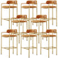Glam Counter Height Stool Armed Upholstered Bar Stools with Metal Base Orange 8 Piece Set Clearhalo 'Bar Furniture' 'Bar Stools' 'bar_stools' 'furn' 'furn_bar_stools' 'Furniture' 'Kitchen & Dining Furniture' 5490657