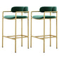 Glam Counter Height Stool Armed Upholstered Bar Stools with Metal Base Green 2 Piece Set Clearhalo 'Bar Furniture' 'Bar Stools' 'bar_stools' 'furn' 'furn_bar_stools' 'Furniture' 'Kitchen & Dining Furniture' 5490659