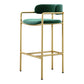 Glam Counter Height Stool Armed Upholstered Bar Stools with Metal Base Clearhalo 'Bar Furniture' 'Bar Stools' 'bar_stools' 'furn' 'furn_bar_stools' 'Furniture' 'Kitchen & Dining Furniture' 5490660