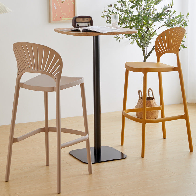 Modern Low Back Bar Stool Plastic Footrest Stackable Counter Stool Clearhalo 'Bar Furniture' 'Bar Stools' 'bar_stools' 'furn' 'furn_bar_stools' 'Furniture' 'Kitchen & Dining Furniture' 5490855