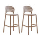 Modern Low Back Bar Stool Plastic Footrest Stackable Counter Stool Pink 2 Piece Set Clearhalo 'Bar Furniture' 'Bar Stools' 'bar_stools' 'furn' 'furn_bar_stools' 'Furniture' 'Kitchen & Dining Furniture' 5490856