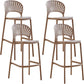 Modern Low Back Bar Stool Plastic Footrest Stackable Counter Stool Pink 4 Piece Set Clearhalo 'Bar Furniture' 'Bar Stools' 'bar_stools' 'furn' 'furn_bar_stools' 'Furniture' 'Kitchen & Dining Furniture' 5490858