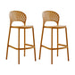Modern Low Back Bar Stool Plastic Footrest Stackable Counter Stool Yellow 2 Piece Set Clearhalo 'Bar Furniture' 'Bar Stools' 'bar_stools' 'furn' 'furn_bar_stools' 'Furniture' 'Kitchen & Dining Furniture' 5490864