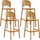 Modern Low Back Bar Stool Plastic Footrest Stackable Counter Stool Yellow 4 Piece Set Clearhalo 'Bar Furniture' 'Bar Stools' 'bar_stools' 'furn' 'furn_bar_stools' 'Furniture' 'Kitchen & Dining Furniture' 5490866