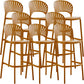 Modern Low Back Bar Stool Plastic Footrest Stackable Counter Stool Yellow 8 Piece Set Clearhalo 'Bar Furniture' 'Bar Stools' 'bar_stools' 'furn' 'furn_bar_stools' 'Furniture' 'Kitchen & Dining Furniture' 5490870