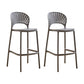 Modern Low Back Bar Stool Plastic Footrest Stackable Counter Stool Grey 2 Piece Set Clearhalo 'Bar Furniture' 'Bar Stools' 'bar_stools' 'furn' 'furn_bar_stools' 'Furniture' 'Kitchen & Dining Furniture' 5490872