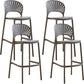 Modern Low Back Bar Stool Plastic Footrest Stackable Counter Stool Grey 4 Piece Set Clearhalo 'Bar Furniture' 'Bar Stools' 'bar_stools' 'furn' 'furn_bar_stools' 'Furniture' 'Kitchen & Dining Furniture' 5490874