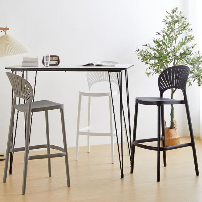 Modern Low Back Bar Stool Plastic Footrest Stackable Counter Stool Clearhalo 'Bar Furniture' 'Bar Stools' 'bar_stools' 'furn' 'furn_bar_stools' 'Furniture' 'Kitchen & Dining Furniture' 5490877