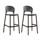 Modern Low Back Bar Stool Plastic Footrest Stackable Counter Stool Black 2 Piece Set Clearhalo 'Bar Furniture' 'Bar Stools' 'bar_stools' 'furn' 'furn_bar_stools' 'Furniture' 'Kitchen & Dining Furniture' 5490880