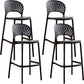 Modern Low Back Bar Stool Plastic Footrest Stackable Counter Stool Black 4 Piece Set Clearhalo 'Bar Furniture' 'Bar Stools' 'bar_stools' 'furn' 'furn_bar_stools' 'Furniture' 'Kitchen & Dining Furniture' 5490882