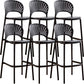 Modern Low Back Bar Stool Plastic Footrest Stackable Counter Stool Black 6 Piece Set Clearhalo 'Bar Furniture' 'Bar Stools' 'bar_stools' 'furn' 'furn_bar_stools' 'Furniture' 'Kitchen & Dining Furniture' 5490883