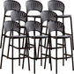 Modern Low Back Bar Stool Plastic Footrest Stackable Counter Stool Black 8 Piece Set Clearhalo 'Bar Furniture' 'Bar Stools' 'bar_stools' 'furn' 'furn_bar_stools' 'Furniture' 'Kitchen & Dining Furniture' 5490885