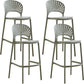 Modern Low Back Bar Stool Plastic Footrest Stackable Counter Stool Green 4 Piece Set Clearhalo 'Bar Furniture' 'Bar Stools' 'bar_stools' 'furn' 'furn_bar_stools' 'Furniture' 'Kitchen & Dining Furniture' 5490887