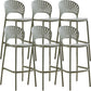 Modern Low Back Bar Stool Plastic Footrest Stackable Counter Stool Green 6 Piece Set Clearhalo 'Bar Furniture' 'Bar Stools' 'bar_stools' 'furn' 'furn_bar_stools' 'Furniture' 'Kitchen & Dining Furniture' 5490888