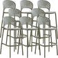 Modern Low Back Bar Stool Plastic Footrest Stackable Counter Stool Green 8 Piece Set Clearhalo 'Bar Furniture' 'Bar Stools' 'bar_stools' 'furn' 'furn_bar_stools' 'Furniture' 'Kitchen & Dining Furniture' 5490889