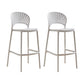 Modern Low Back Bar Stool Plastic Footrest Stackable Counter Stool White 2 Piece Set Clearhalo 'Bar Furniture' 'Bar Stools' 'bar_stools' 'furn' 'furn_bar_stools' 'Furniture' 'Kitchen & Dining Furniture' 5490890