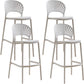 Modern Low Back Bar Stool Plastic Footrest Stackable Counter Stool White 4 Piece Set Clearhalo 'Bar Furniture' 'Bar Stools' 'bar_stools' 'furn' 'furn_bar_stools' 'Furniture' 'Kitchen & Dining Furniture' 5490891
