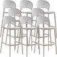 Modern Low Back Bar Stool Plastic Footrest Stackable Counter Stool White 8 Piece Set Clearhalo 'Bar Furniture' 'Bar Stools' 'bar_stools' 'furn' 'furn_bar_stools' 'Furniture' 'Kitchen & Dining Furniture' 5490893