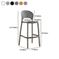 Modern Low Back Bar Stool Plastic Footrest Stackable Counter Stool Clearhalo 'Bar Furniture' 'Bar Stools' 'bar_stools' 'furn' 'furn_bar_stools' 'Furniture' 'Kitchen & Dining Furniture' 5490895