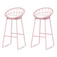1/2/3/4/5 Pieces Modern Bar Set Matte Finish Iron Bar Stool and Table Set Light-Pink 30"H Stools (Set of 2) Clearhalo 'Bar Furniture' 'furn' 'furn_home_bar_bar_sets' 'Furniture' 'Home Bars & Bar Sets' 'home_bar_bar_sets' 'Kitchen & Dining Furniture' 5491072